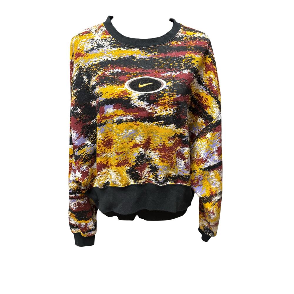 Nike Sportswear Women's Fleece Crew Sweatshirt Sz XS Multicolor Logo Streetwear🌼